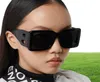 Винтажные квадратные солнцезащитные очки женщины пустое B Модные зеркало черные солнце