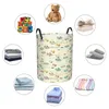 Laundry Bags Folding Basket Feather Arrow Pattern Round Storage Bin Large Hamper Collapsible Clothes Toy Bucket Organizer