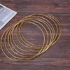 Figurines décoratives SV-8 PCS Gold Metal Floral Hoop Anneaux pour DIY Mariage Couronne DÉCORT CHERCHER ET MACRAME MUR MUR ARRALAGE (8