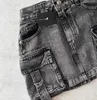 Urban sexy jurken Nieuwe mini rok y2k Harajuku multi -pocket denim zwarte slanke geruite rok vrouwen casual veelzijdige sexy zomer retro goth street Wear 2443