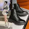 Boots 2024 Spring For Women Black Thick Sole Mesh Red Slim And Versatile British Style Flat Shoes Single Boot