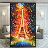 Window Stickers Privacy Windows Film Decorative Oil Painting Style Stained Glass No Glue Static Cling Frosted Tint