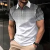 T-shirts masculins nouveaux t-shirts d'été pour hommes 2023 à manches courtes remin-down lettre d'impression bouton de polo rayé de polo t-shirt de mode Tops 2443