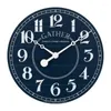 Wall Clocks Blue Analog Indoor Round Farmhouse Clock With White Arabic Numbers And Quartz Movement 50721