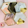 Louça descartável 10pcs hexagonal 9 polegadas placas de papel frutas placa de jantar bolo feliz aniversário festa decoração crianças suprimentos