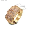 Cluster anneaux Top Gold Ring AAA CUBIC Zirconia Luxury Copper Jewelry Fashion Accessoires L240402