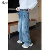 Jeans femeninos sueltos de estilo retro pantalones de pierna ancha versión coreana diseño de tendencia de nicho heterosexuales de ambos hombres Freshing Freshing