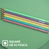 Pencils Square Shaped Pastel Seriese Woodfree HB No.2 Pencil for School and Office Made of Plastic Eco Friendly