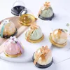 Enveloppe cadeau 50pcs Boîtes à gâteau en plastique transparent Boîte d'emballage Moon Oeuf-yolk Puff Blister Baking Decor Rangement Container Dome