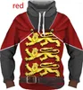 Hoodies masculino Moda Moda 3D Imprimir Cosplay Pullover Retro Style Knight Armour Pattern