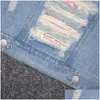 Jackets Girls And Coats Blue Denim Cartoon Spring Autumn Children Outwear School Kids Boutique Clothes Drop Delivery Baby Maternity Cl Otayb