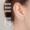 Best verkopende mode -oorbellen vrouwen 925 sterling zilveren stud 2 mm tot 8 mm ronde kristal cz diamanten sieraden