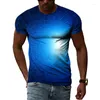 T-shirts pour hommes Fashion Summer Casual Casual Threindimenteal Impring T-shirt Science et technologie Modèle de vêtements