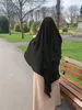 Muzułmanin Khimar Three -Way Fruffles Hidżabs Dubai Turkey Arabic Women Turban Islamski nakrycie głowy Scrafs Modlitwa odzież 240327