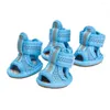 Appareils pour chiens 4 PCS chaussures de compagnie Couleur solide Sandales de semelle en caoutchouc anti-skid pour extérieur