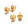 Brincos de garanhão Moda de aço inoxidável meia bola de bola geométrica cor de ouro clássico de jóias à prova d'água de metal para mulheres