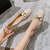 Scarpe eleganti Primavera Autunno Testa quadrata Retro Tacco basso da donna singolo Bocca bassa Stile francese Taglia grande 43