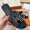 34% OFF Designer shoes version precision packaging rhinestone style flat bottomed slippers for women to wear on the outside with one line mop batch