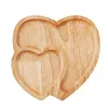 Assiettes plaque de coeur en bois assiette à double dîner servant plateau créatif forme romantique Decor de la Saint-Valentin