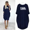 Dres décontractées Femmes Loose Dres Karl Lettre imprime plus