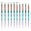 10pcs Pink Mermaid Makeup Brushes Set Eyeshadow Blush Foundation Brush Lip Brush Crystal Diamond Make Up Brush Kits Maquiagem