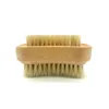 Factory spot Beech double-sided waist-shaped nail brush bristle cleaning brush degradable nail brush wood brush