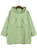 Women's Trench Coats SuperAen Zipper Hooded Thin Windbreaker 2024 Spring Loose Casual Solid Long Sunscreen Coat Women