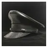 Boinas 100% de cuero Alemania Oficial de visor Cap Hat ejército Cortical Military Hats Police Cost Cosplay Halloween Hat tamaño M L XXL