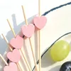 Forks 100pcs Heart Shaped Fruit Sticks Wood Material Buffet Salad Fork Muffin Vegetable Stick Cocktail Toothpicks Pick