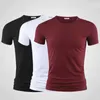 T-shirts pour hommes Tops Tees Mens T-shirt pure couleur v / o col court à manches courtes 3 pcs t-shirts t-shirts noirs