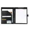 Padfolio Business A4 Portfolio Padfolio PU Leather File Folder Document Pockets Card Holder Magnetic Writing Notepad Clipboard