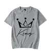 Crown Print Couple T Shirt Lovers Short Sleeve Summer Tops Women Men Tee Casual Couples Oversized Shirts Y2k 240403