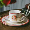 Tasses de style européen en céramique à main rétro tasse de café et assiette de jeu l'après-midi du Père Noël du Père Noël