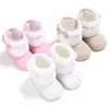 Botlar 2024 Kızlar Kış Ayakkabıları Doğdu Bebek Bebek Toddler Kız Bow Snow Furry Sıcak Bowknot Walkers