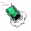 Кластерные кольца роскошное прямоугольник зеленое прозрачное кольцо циркона