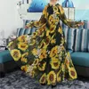 Ethnic Clothing 2024 Boho Beach Sunflower Print Maxi Dress Fashion Women Long Full Sleeve Party Holiday Muslim Travel Po Vestidos Robe