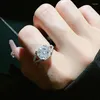 Clusterringe Leichte Luxus -Prinzessin Cut 925 Silberring Set mit hohem Carbon -Diamant -Multi -funktionaler und einzigartiger Design