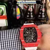 Assista a alta qualidade Movimento suíço Retwine Dial Ceramic com Diamond Business Leisure RM35-02 Fita de fibra de carbono vermelho