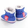 Stövlar 2024 Baby Winter Warm Spädbarnsbarn Canvas Snow Boy Shoes Toddler Zipper Plush Anti-slip 0-18m