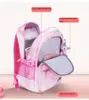 Schulbeutel lila große Kapazitäten Oxford Primärrucksack für leichte Mädchen von Klassen 1 bis 6 Gradient Pink Elementary