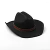 Beretten Hoogwaardige brede randontwerper Fedora Hats For Women Men Pure Wool Fedoras Lederen Band Hoed Crushable Dress Panama