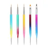 new 2024 5pcs Plastic Handle Nail Brush Set Design Gel Polish Painting Drawing Acrylic Gel Nail Brushes For Nails Art Manicure Tools for for