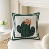 Pillow Cactus Tufted Cover Nordic Minimalist Plant Embroidery Throw Covers Cute Decorative Pillows For Sofa