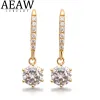 Pendientes aeaw oro amarillo 10k 14k 18k 2ctw 6.5 mm Moissanite redondo Gemstone Pendientes para mujeres Joyas finas