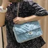 Sacs de soirée Design Tassel Denim Women Bag 2024 Chaîne Hands Hands Bag Messenger Small Square