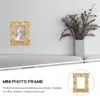 Frames 2 Pcs Resin Decoration Mini Po Background Props Display Picture Vintage For DIY Crafts Making Gold