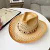 Berets 2024 Thickened Cowboy Hat Vintage Straw Men's And Women's Jazz Large Sun Summer