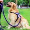 Dog Collars Vest Leash Rope Set Nylon Heavy Pet Harness Collar Extra Big Large Medium Small Harnesses Husky Dogs Pets Supplies