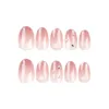 False Nails 24pcs Woman Almond Fake Nail Shiny Glitters Ombre Artificial Manicure Art For Salon Expert And Naive Women