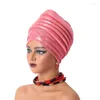 Vêtements ethniques African Women's Auto Gele Headtie Nigeria Lady Pleed Head Wraps Hidscarf Bonnet Turbante Mujer